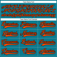 Load image into Gallery viewer, Custom Teal Orange-Black Hockey Lace Neck Jersey