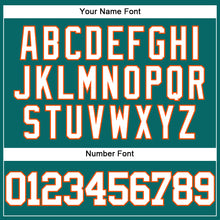 Charger l'image dans la galerie, Custom Teal White-Orange Authentic Baseball Jersey
