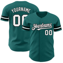 Charger l'image dans la galerie, Custom Teal White-Black Authentic Baseball Jersey