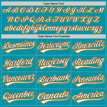 Charger l'image dans la galerie, Custom Teal Black-Gold Authentic Throwback Baseball Jersey