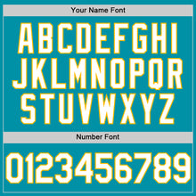 Charger l'image dans la galerie, Custom Teal White-Gold Authentic Throwback Baseball Jersey