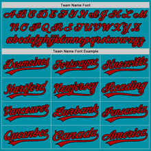 Charger l'image dans la galerie, Custom Teal Red-Black Authentic Throwback Baseball Jersey
