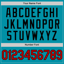 Charger l'image dans la galerie, Custom Teal Red-Black Authentic Throwback Baseball Jersey