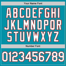 Charger l'image dans la galerie, Custom Teal White-Red Authentic Throwback Baseball Jersey