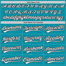Charger l'image dans la galerie, Custom Teal White-Black Authentic Throwback Baseball Jersey