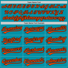 Charger l'image dans la galerie, Custom Teal Orange-Black Authentic Throwback Baseball Jersey