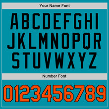 Charger l'image dans la galerie, Custom Teal Orange-Black Authentic Throwback Baseball Jersey