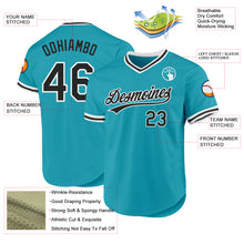 Charger l'image dans la galerie, Custom Teal Black-White Authentic Throwback Baseball Jersey