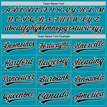 Charger l'image dans la galerie, Custom Teal Black-White Authentic Throwback Baseball Jersey