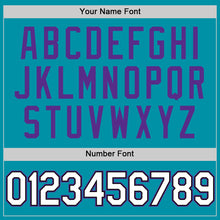 Charger l'image dans la galerie, Custom Teal Black-Purple Authentic Throwback Baseball Jersey