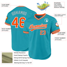 Charger l'image dans la galerie, Custom Teal Orange-Gray Authentic Throwback Baseball Jersey