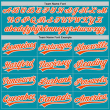 Charger l'image dans la galerie, Custom Teal Orange-Gray Authentic Throwback Baseball Jersey