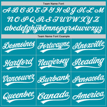 Charger l'image dans la galerie, Custom Teal White Authentic Throwback Baseball Jersey
