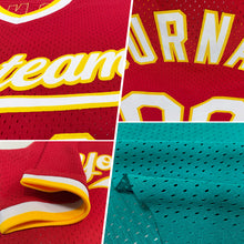 Charger l'image dans la galerie, Custom Teal Pink-White Authentic Throwback Baseball Jersey