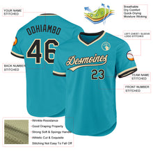 Charger l'image dans la galerie, Custom Teal Black-Cream Authentic Throwback Baseball Jersey