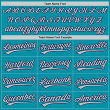 Charger l'image dans la galerie, Custom Teal Gray-Navy Authentic Throwback Baseball Jersey