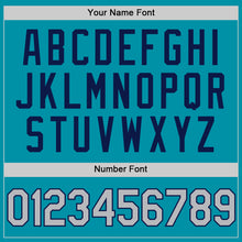 Charger l'image dans la galerie, Custom Teal Gray-Navy Authentic Throwback Baseball Jersey