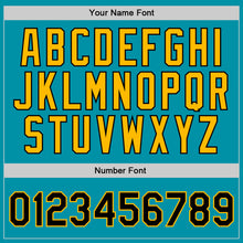 Загрузить изображение в средство просмотра галереи, Custom Teal Black-Gold Authentic Throwback Basketball Jersey