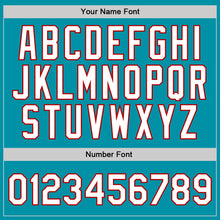 Загрузить изображение в средство просмотра галереи, Custom Teal White-Red Authentic Throwback Basketball Jersey