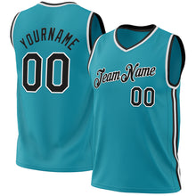 Laden Sie das Bild in den Galerie-Viewer, Custom Teal Black-Red Authentic Throwback Basketball Jersey