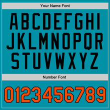 Загрузить изображение в средство просмотра галереи, Custom Teal Orange-Black Authentic Throwback Basketball Jersey