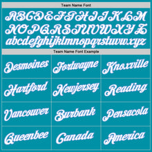 Загрузить изображение в средство просмотра галереи, Custom Teal White-Light Blue Authentic Throwback Basketball Jersey