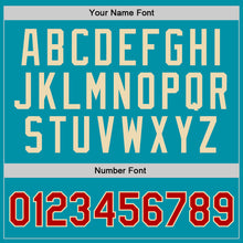 Load image into Gallery viewer, Custom Teal Red-Cream Authentic Throwback Basketball Jersey