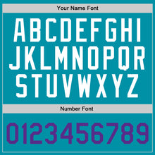 Загрузить изображение в средство просмотра галереи, Custom Teal Purple-White Authentic Throwback Basketball Jersey