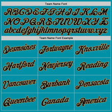 Загрузить изображение в средство просмотра галереи, Custom Teal Black-Old Gold Authentic Throwback Basketball Jersey