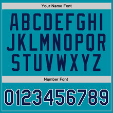 Charger l'image dans la galerie, Custom Teal Navy-White Authentic Throwback Basketball Jersey