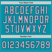 Charger l'image dans la galerie, Custom Teal Gray-Navy Authentic Throwback Basketball Jersey