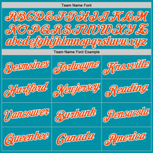 Charger l'image dans la galerie, Custom Teal Orange-White Authentic Throwback Basketball Jersey