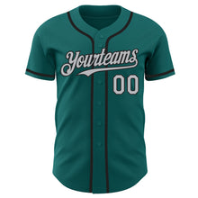 Загрузить изображение в средство просмотра галереи, Custom Teal Gray-Black Authentic Baseball Jersey