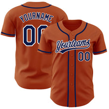 Загрузить изображение в средство просмотра галереи, Custom Texas Orange Navy-White Authentic Baseball Jersey