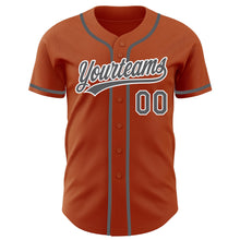 Загрузить изображение в средство просмотра галереи, Custom Texas Orange Steel Gray-White Authentic Baseball Jersey