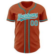 Загрузить изображение в средство просмотра галереи, Custom Texas Orange Teal-White Authentic Baseball Jersey