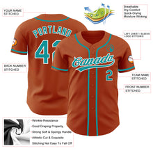 Загрузить изображение в средство просмотра галереи, Custom Texas Orange Teal-White Authentic Baseball Jersey