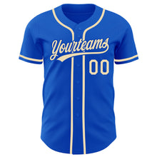 Load image into Gallery viewer, Custom Thunder Blue City Cream Authentic Baseball Jersey