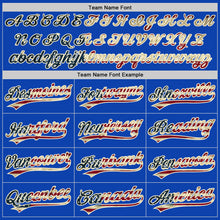 Load image into Gallery viewer, Custom Thunder Blue Vintage USA Flag-Cream Authentic Baseball Jersey