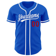 Load image into Gallery viewer, Custom Thunder Blue White-Red Authentic Baseball Jersey