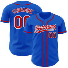 Загрузить изображение в средство просмотра галереи, Custom Thunder Blue Red-White Authentic Baseball Jersey