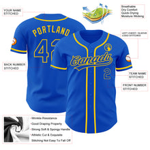 Загрузить изображение в средство просмотра галереи, Custom Thunder Blue Yellow Authentic Baseball Jersey