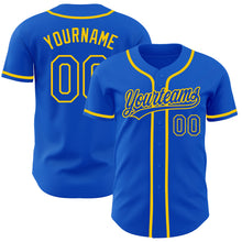 Загрузить изображение в средство просмотра галереи, Custom Thunder Blue Yellow Authentic Baseball Jersey