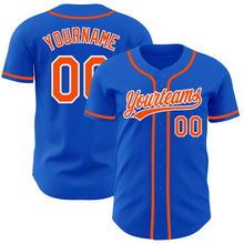 Загрузить изображение в средство просмотра галереи, Custom Thunder Blue Orange-White Authentic Baseball Jersey