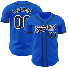 Загрузить изображение в средство просмотра галереи, Custom Thunder Blue Black-White Authentic Baseball Jersey