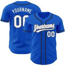 Загрузить изображение в средство просмотра галереи, Custom Thunder Blue White Gray-Black Authentic Baseball Jersey