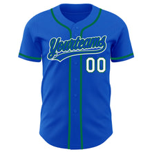 Laden Sie das Bild in den Galerie-Viewer, Custom Thunder Blue White-Kelly Green Authentic Baseball Jersey