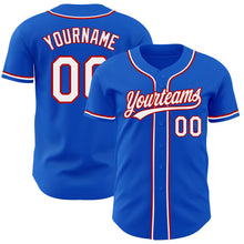 Загрузить изображение в средство просмотра галереи, Custom Thunder Blue White-Red Authentic Baseball Jersey