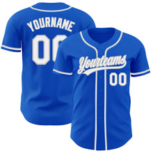 Загрузить изображение в средство просмотра галереи, Custom Thunder Blue White-Gray Authentic Baseball Jersey