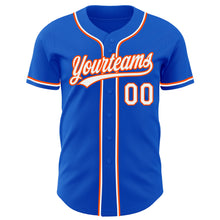 Загрузить изображение в средство просмотра галереи, Custom Thunder Blue White-Orange Authentic Baseball Jersey